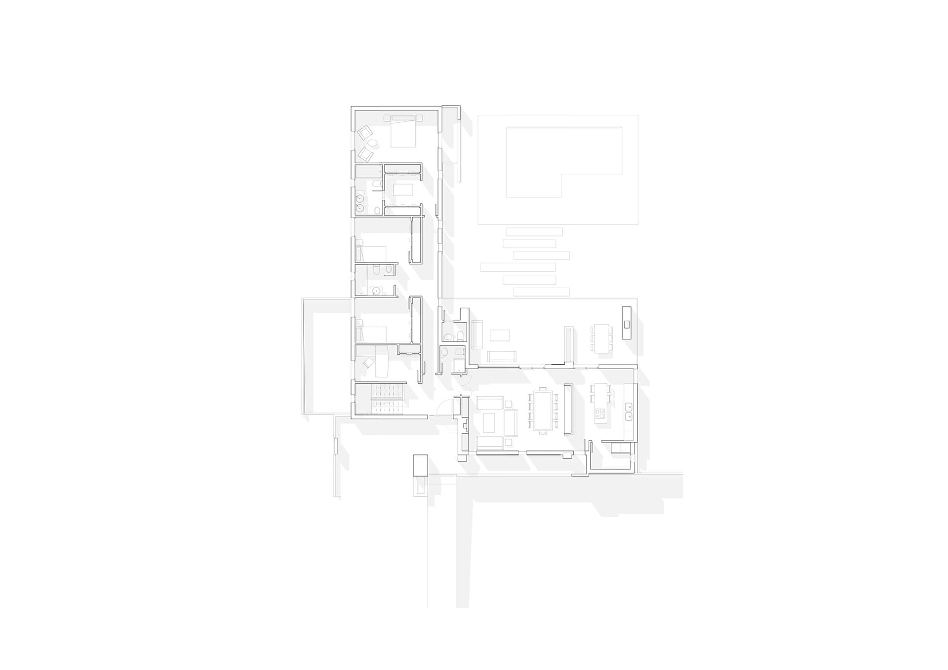 Conjunto de 4 chalets desarrollados en dos tipologías de dos y una planta que se unifican mediante encuadres de fachada, donde los distintos materiales juegan un papel fundamental en la concreción de la imagen que ofrecen.